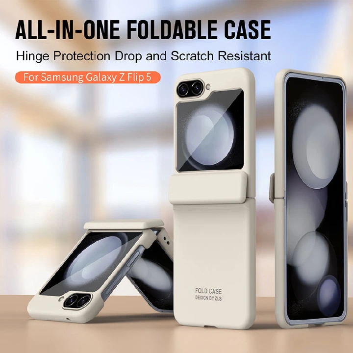 Phone Case For Samsung Galaxy Z Flip 5 (5G) Hinge All Inclusive Solid Color Anti Fall Protective Case