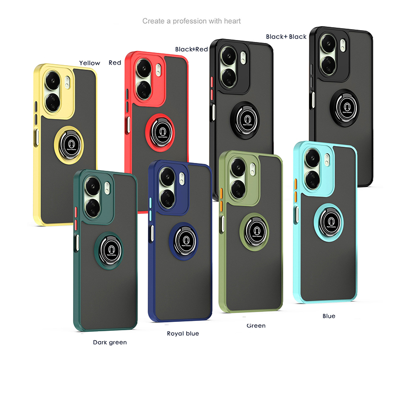 Phone Case for Xiaomi Redmi 13C 12 4G Note 12R Poco C65 Shockproof Bumper Shockproof Armor Hard Back Matte Magnetic Stand Cover