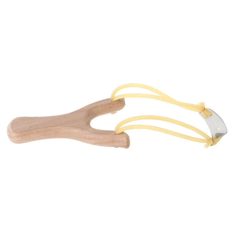 Natural Wooden Slingshot With Rubber Band Outdoor Hunting Sports Games Catapult
