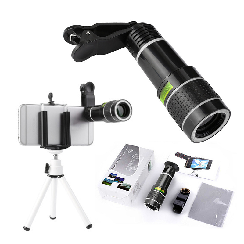 1pcs 20x Zoom Mobile Phone Lens 360 Degrees Wide Angle Len Camera Kits