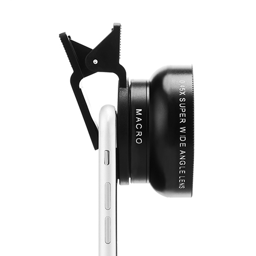 2 Functions Mobile Phone Lens 0.45X Wide Angle Len & 12.5X Macro HD Camera Lens Universal