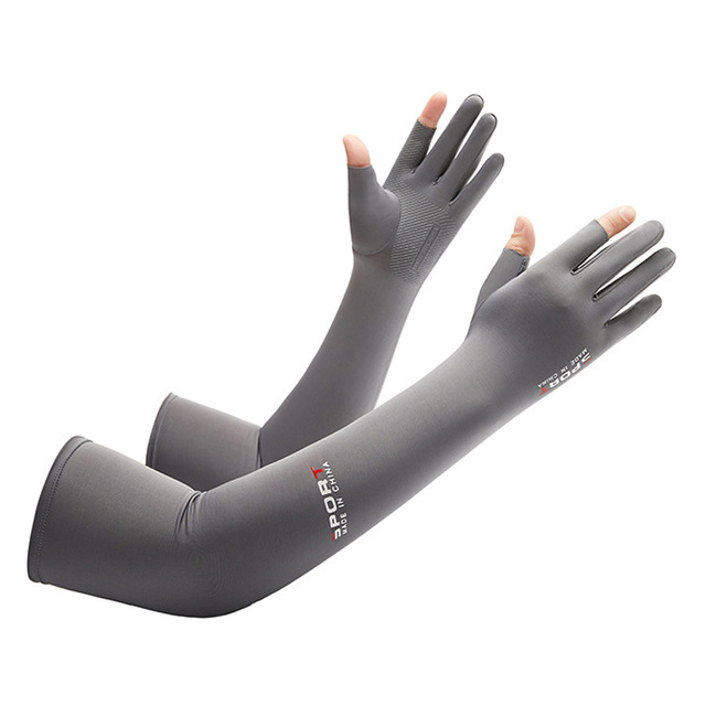 Breathable Quick Dry UV Arm Sleeves 2pcs Cycling Fish Climbing Arm Cover Sun UV Protection Ice Cool Sleeves with 2-finger Cuff