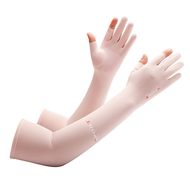 Breathable Quick Dry UV Arm Sleeves 2pcs Cycling Fish Climbing Arm Cover Sun UV Protection Ice Cool Sleeves with 2-finger Cuff