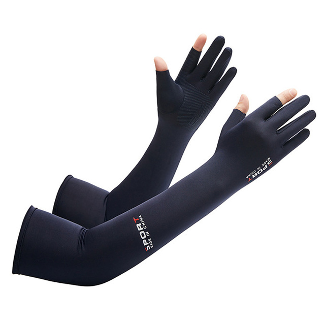 Breathable Quick Dry UV Arm Sleeves 2pcs Cycling Fish Climbing Arm Cover Sun UV Protection Ice Cool Sleeves with 2-finger Cuff