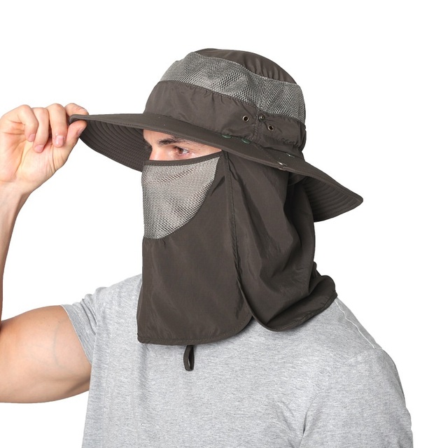 Summer Anti UV Protection Sun Hats For Women Men Waterproof Bucket Hat With Neck Flap Breathable Outdoor Hiking Fishing Hat