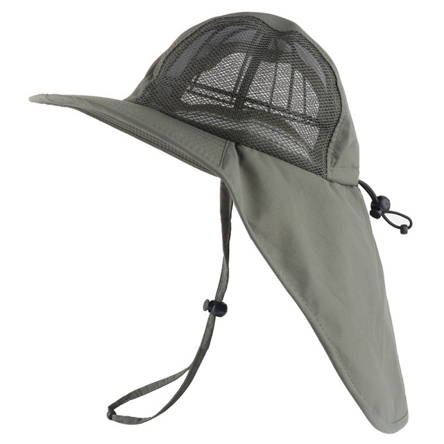 Summer Sun Hat Waterproof Bucket Men Women  Hat with Neck Flap UV Protection Large Wide Brim Fishing Hat Mesh Breathable