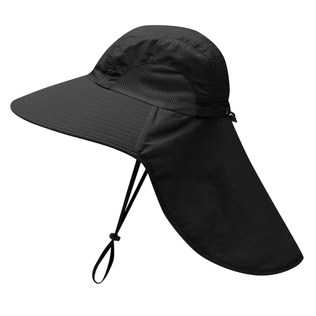 Summer UPF 50+ Sun Hat Women Men Waterproof Bucket Hats With Neck Flap Outdoor Large Wide Brime Fishing Hat