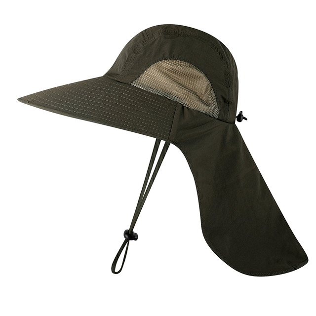 Summer UPF 50+ Sun Hat Women Men Waterproof Bucket Hats With Neck Flap Outdoor Large Wide Brime Fishing Hat