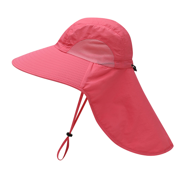 Summer UPF 50+ Sun Hat Women Men Waterproof Bucket Hats With Neck Flap Outdoor Large Wide Brime Fishing Hat