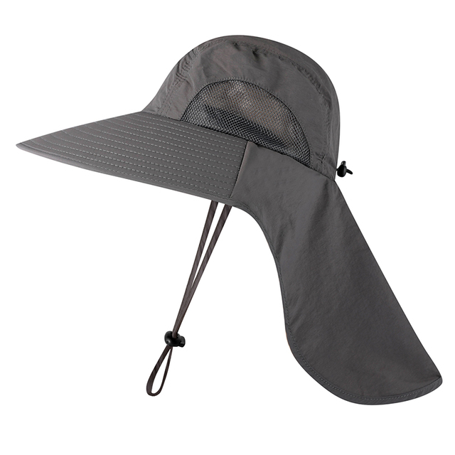 Summer UPF 50+ Sun Hat Women Men Waterproof Bucket Hats With Neck Flap Outdoor Large Wide Brime Fishing Hat