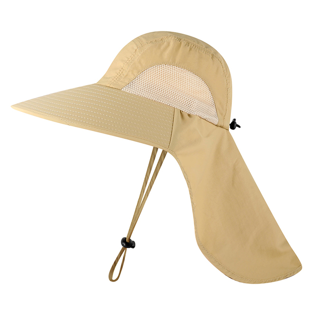 Summer UPF 50+ Sun Hat Women Men Waterproof Bucket Hats With Neck Flap Outdoor Large Wide Brime Fishing Hat