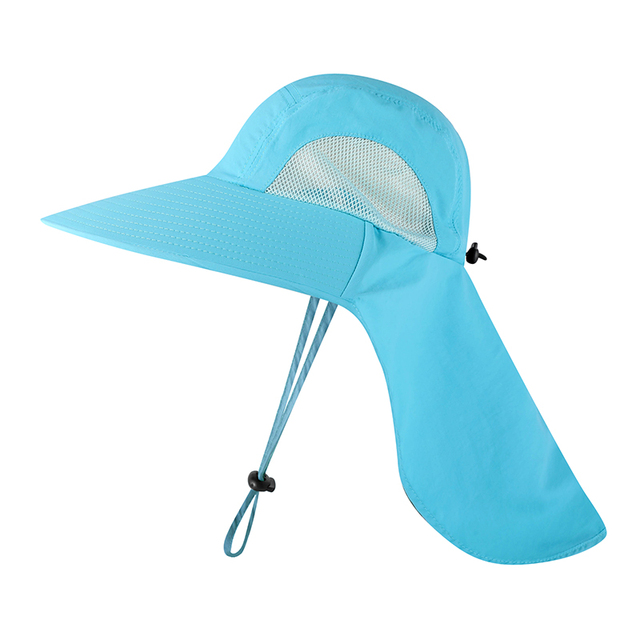 Summer UPF 50+ Sun Hat Women Men Waterproof Bucket Hats With Neck Flap Outdoor Large Wide Brime Fishing Hat