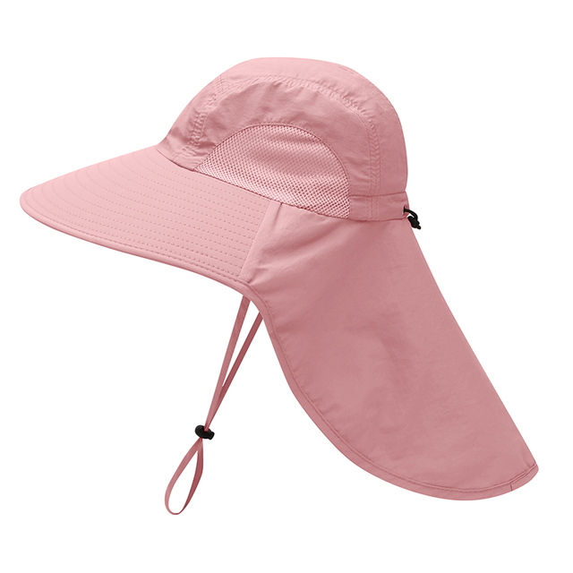 Summer UPF 50+ Sun Hat Women Men Waterproof Bucket Hats With Neck Flap Outdoor Large Wide Brime Fishing Hat
