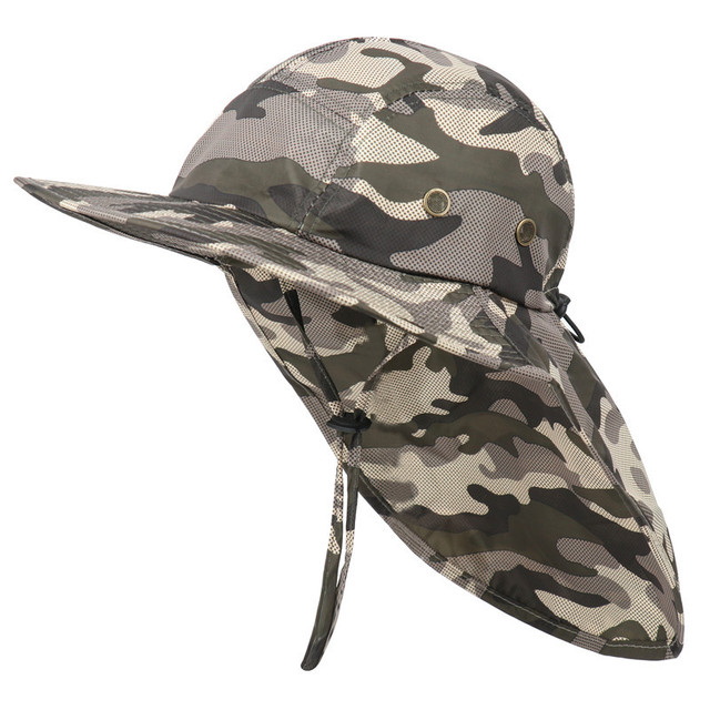 Waterproof Bucket Hat For Men Women Long Wide Brim Boonie Hat With Neck Flap UV Protection Sun Hats Fishing Caps