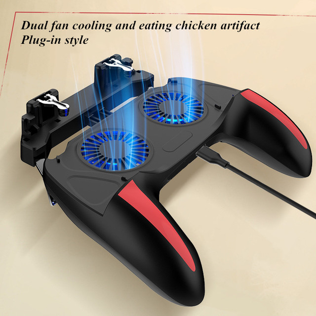 H10 Gaming Accessories Handheld Grip Phone Game Controller Joystick Gamepad for PUBG Dual Cooling Fan Cooler for IPhone Android