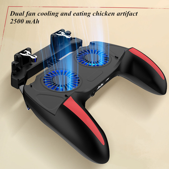 H10 Gaming Accessories Handheld Grip Phone Game Controller Joystick Gamepad for PUBG Dual Cooling Fan Cooler for IPhone Android