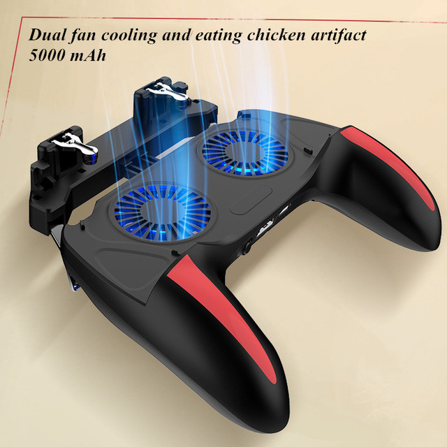 H10 Gaming Accessories Handheld Grip Phone Game Controller Joystick Gamepad for PUBG Dual Cooling Fan Cooler for IPhone Android