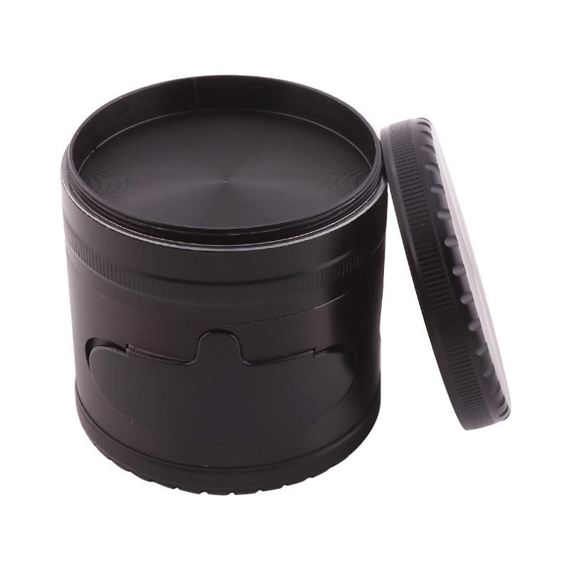 Zinc Alloy Smoke Grinder With Drawer 4layers Shredder with Window Drawer Tobacco Weed  Grinder Herbkitchen supplies