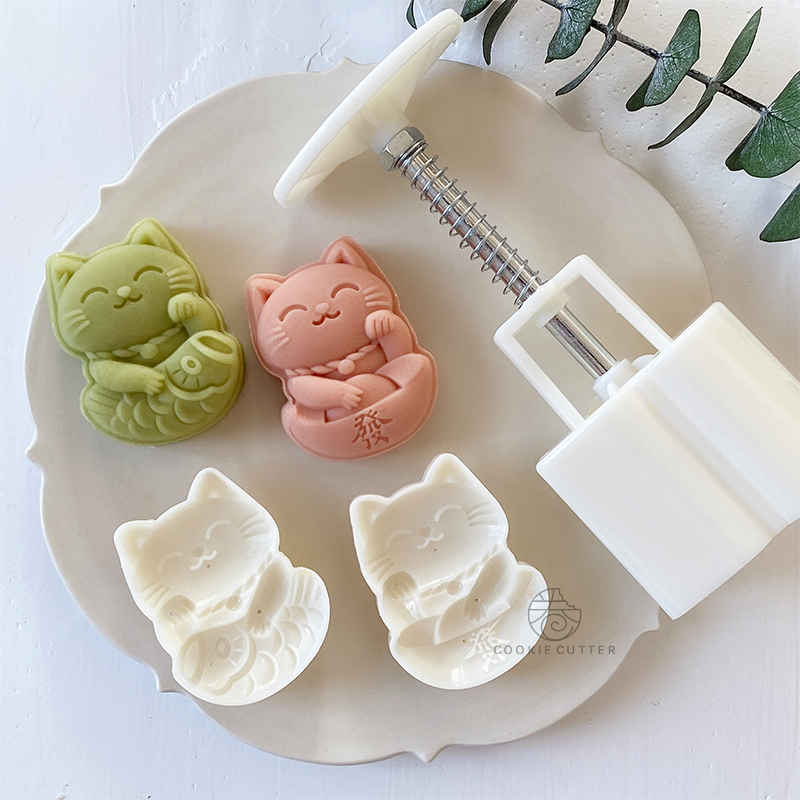 New Year Mooncake Mold Lucky Cat Mung Bean Pastry Pineapple Cake Baking Tools Home  Kitchen Accessories