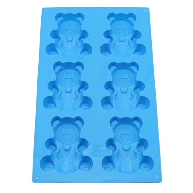 Lovely Bear Form Cake Mold Silicone Mold Baking Tools Kitchen Fondant Cake Mold Blue Color Baking Supplies