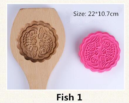 Wood Mooncake Baking Mold Cookies Mold 3D Flower Fondant Mooncake Tools Mooncake Decorating Kitchen Accessories