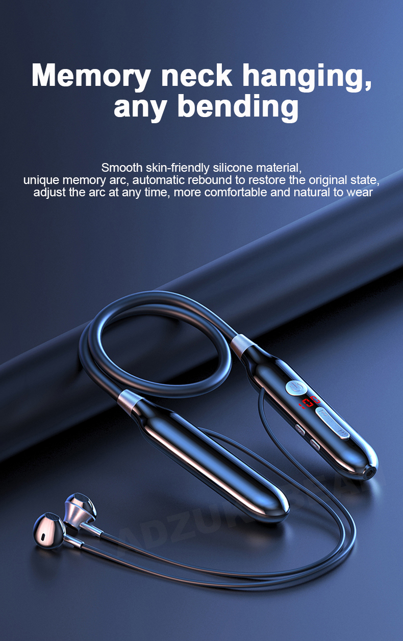 Wireless Neckband Headphones TWS Bluetooth Sports Earbuds Stereo Music Earphone Hands-free With Mic TF Card Headset
