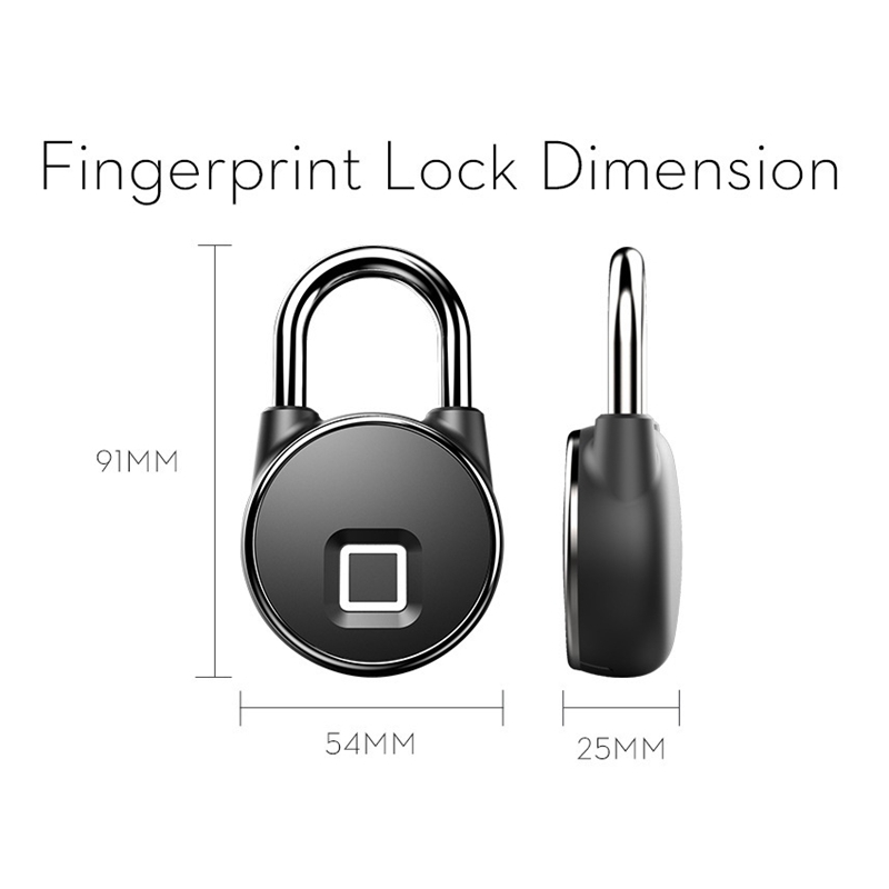 Tuya Smart Lock Fingerprint Padlock Smart Padlock Cabinet Lock Dormitory Anti-Theft Lock USB Rechargeable Security Keyless Lock