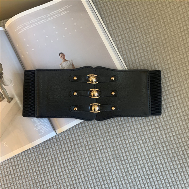 Super Wide Waist Belt for Women PU Leather Slimming Body Ladies Dress Belt Elastic White Black Corset Belt Female Waistband
