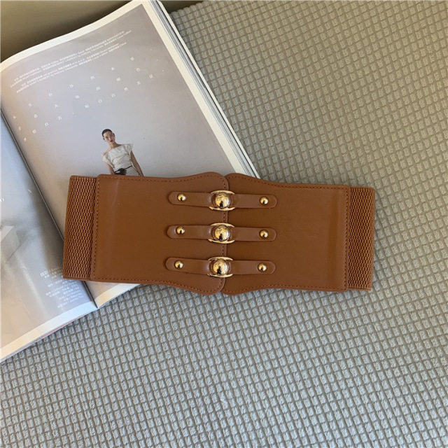 Super Wide Waist Belt for Women PU Leather Slimming Body Ladies Dress Belt Elastic White Black Corset Belt Female Waistband