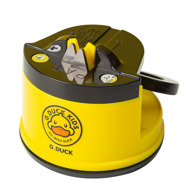 Yellow Duck Suction Cup Whetstone Super Cup Knife Sharpener Ceramic Rod Knife Tungsten Portable Sharper Tools For Kitchen