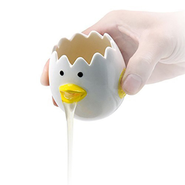 Lovely Cartoon Egg Separator Chicken Ceramic Eggs White Separator Yolk Dividers Cooking Gadget For Household Kitchen Egg Tool U3