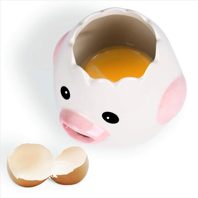Lovely Cartoon Egg Separator Chicken Ceramic Eggs White Separator Yolk Dividers Cooking Gadget For Household Kitchen Egg Tool U3