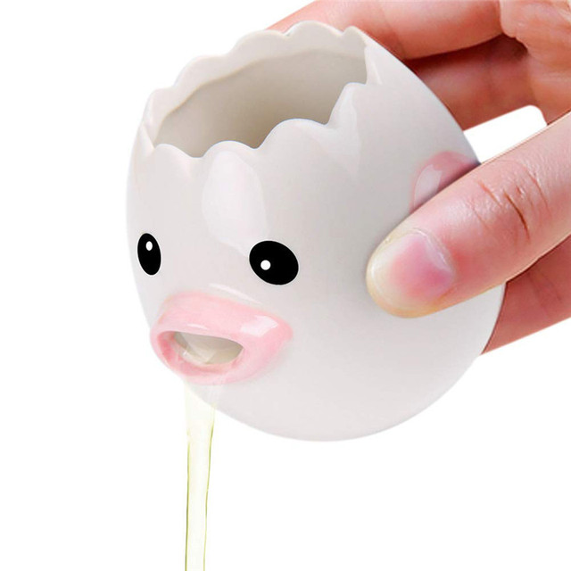 Lovely Cartoon Egg Separator Chicken Ceramic Eggs White Separator Yolk Dividers Cooking Gadget For Household Kitchen Egg Tool U3