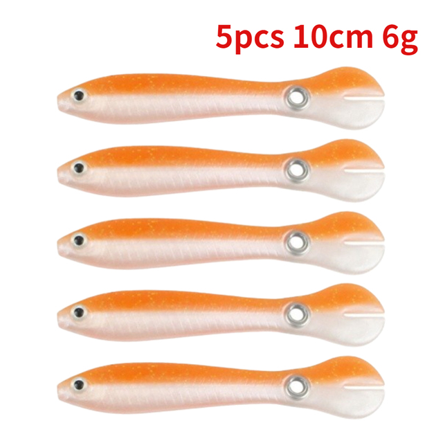 5/10pcs Silicone Soft Bait 10cm 6g Wobbler for Bass/Pike Crankbaits Fishing Artificial Swimbait Moving Bait For Fish