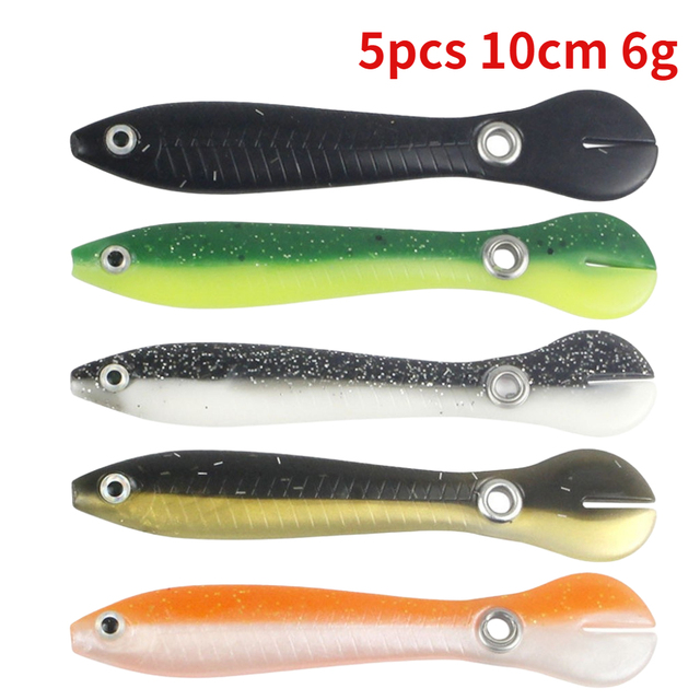 5/10pcs Silicone Soft Bait 10cm 6g Wobbler for Bass/Pike Crankbaits Fishing Artificial Swimbait Moving Bait For Fish