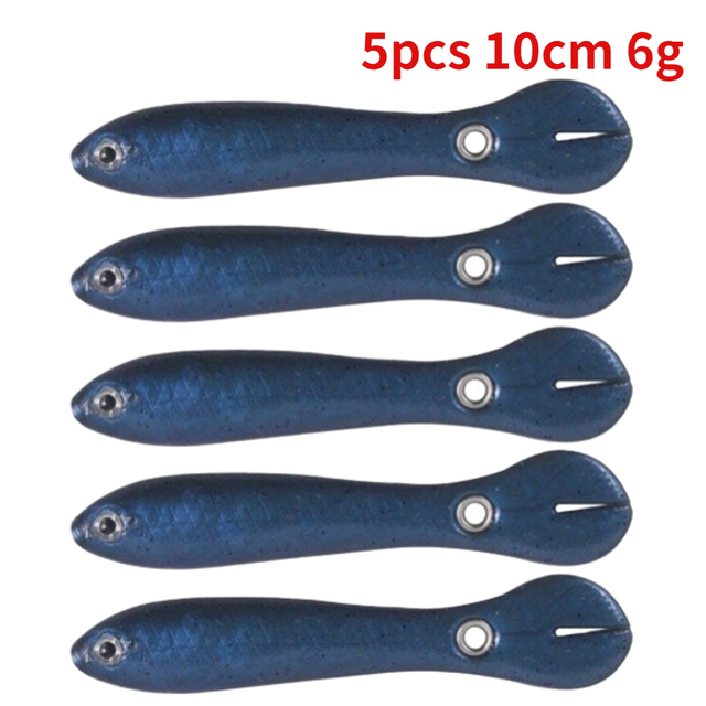 5/10pcs Silicone Soft Bait 10cm 6g Wobbler for Bass/Pike Crankbaits Fishing Artificial Swimbait Moving Bait For Fish