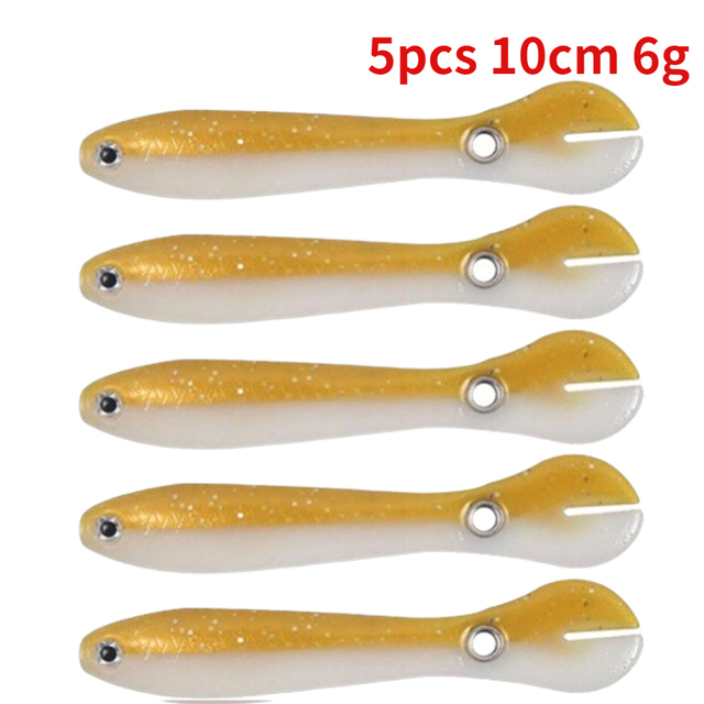 5/10pcs Silicone Soft Bait 10cm 6g Wobbler for Bass/Pike Crankbaits Fishing Artificial Swimbait Moving Bait For Fish