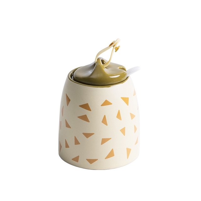 Ceramic Seasoning Pot Kitchen Dustproof Salt Pepper Spice Box Restaurant Condiment Jar Household Storage Sugar Cruet Container