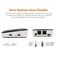 2 IN 1 Bluetooth 5.0 Receiver Transmitter CSR8670 Wireless Audio Adapter SPDIF 3.5MM AUX Audio For TV Car ATPX HD