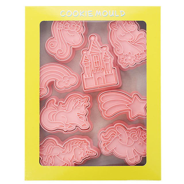 The kitchen Unicorn Shape Mold Cartoon Home Handmade DIY 3D Press Mould Cookie Frosting Fondant Cake Decoration Tool Baking Accessories