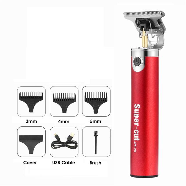 Barber Professional Hair Trimmer Cordless 0.1mm Baldhead Finish Haircut Machine