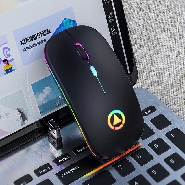 LED Backlit Rechargeable Wireless Mouse USB Receiver Ergonomic Optical Gaming Mouse Silent Desktop PC Laptop Mouse