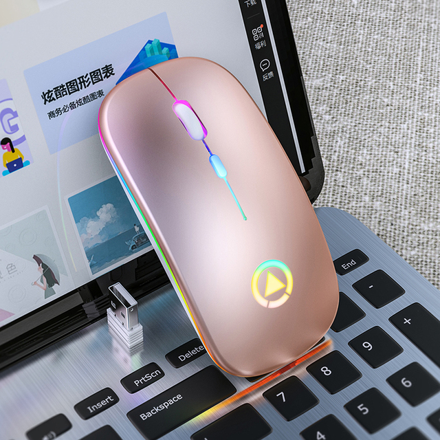 LED Backlit Rechargeable Wireless Mouse USB Receiver Ergonomic Optical Gaming Mouse Silent Desktop PC Laptop Mouse