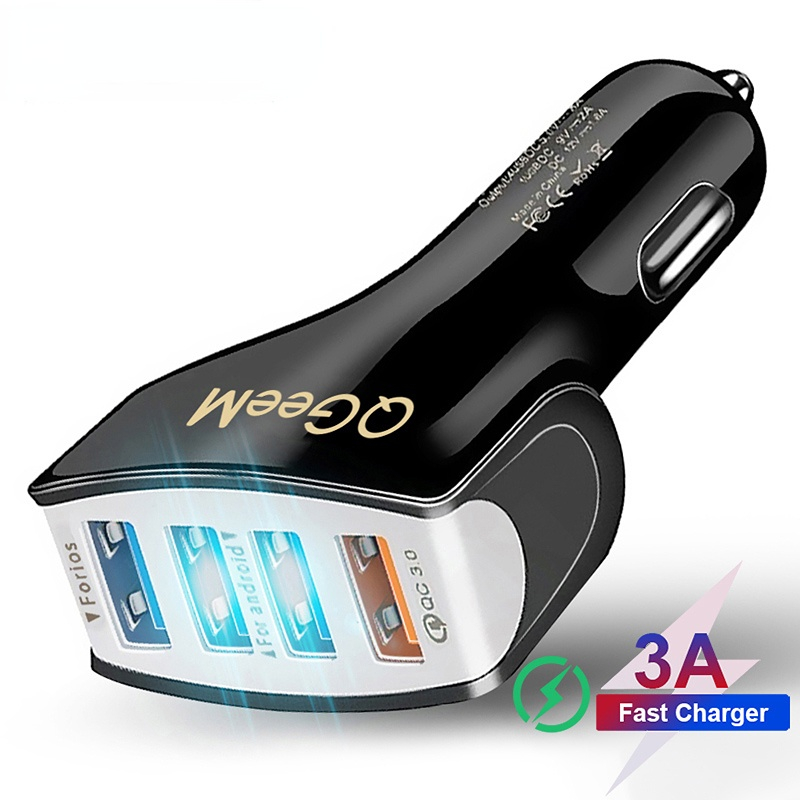 4USB QC 3.0 Car Charger Quick Charge 3.0 Phone Charging Car Fast Charger 4Ports USB Car Portable Charger for iPhone Xiaom