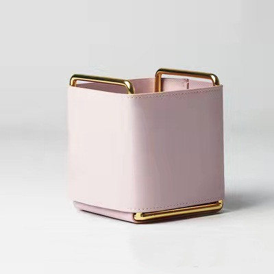 PU leather Simple Cosmetics Remote Control Women's Dressing Table Ins Desktop Storage Box home iron Decoration Storage Wholesale