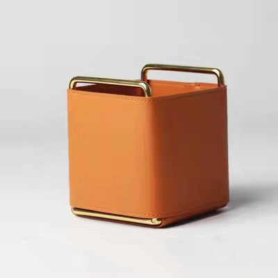 PU leather Simple Cosmetics Remote Control Women's Dressing Table Ins Desktop Storage Box home iron Decoration Storage Wholesale