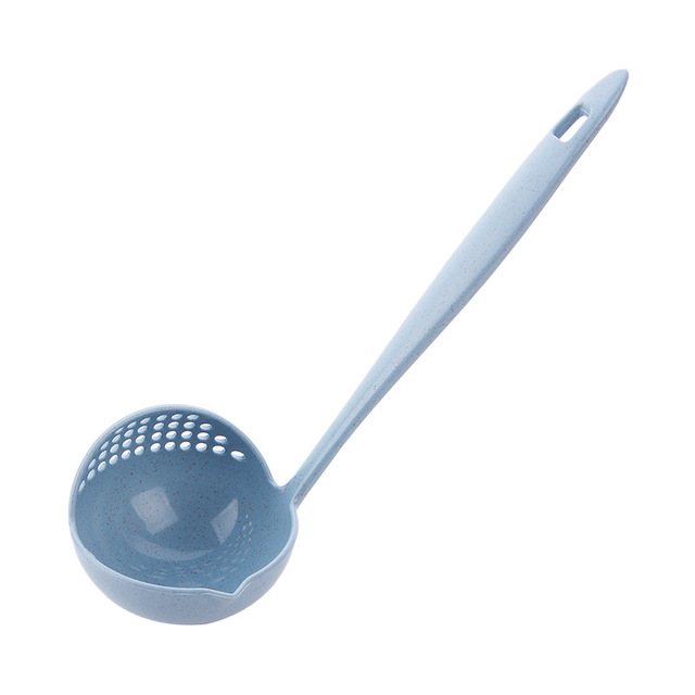 2PCS Long Handle Kitchen Gadgets Strainer Solid Color Cooking Colander Kitchen Scoop Plastic Tableware Colande Kitchen Accessories