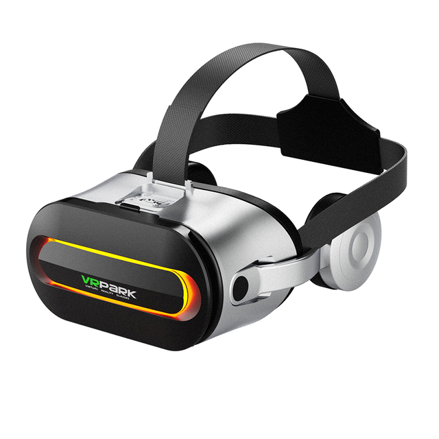 J60 Bluetooth 5.0 3D VR Headset Smart Virtual Reality Glasses Helmet for 4.5-6.7'' Smart Phone Binoculars with Controller