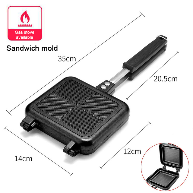Durable Double Sided Fry Pan Grill Pan For Making Sandwich Bread Waffle Steak Non-stick Baking Pan Kitchen Utensilios