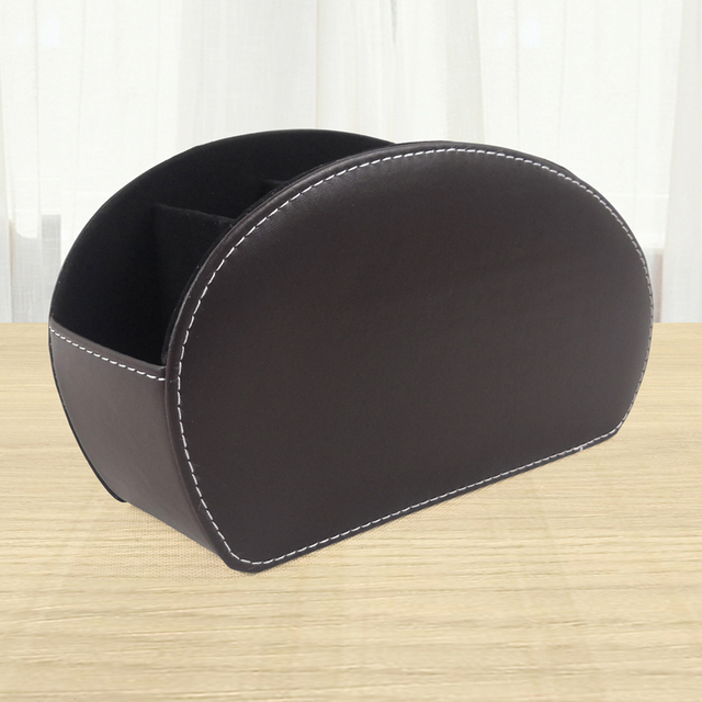 5 Grid Pu Leather Remote Control Holder Organizer Phone And Tv Stand Tools Office Stationery Desktop Storage Box Home Gadgets